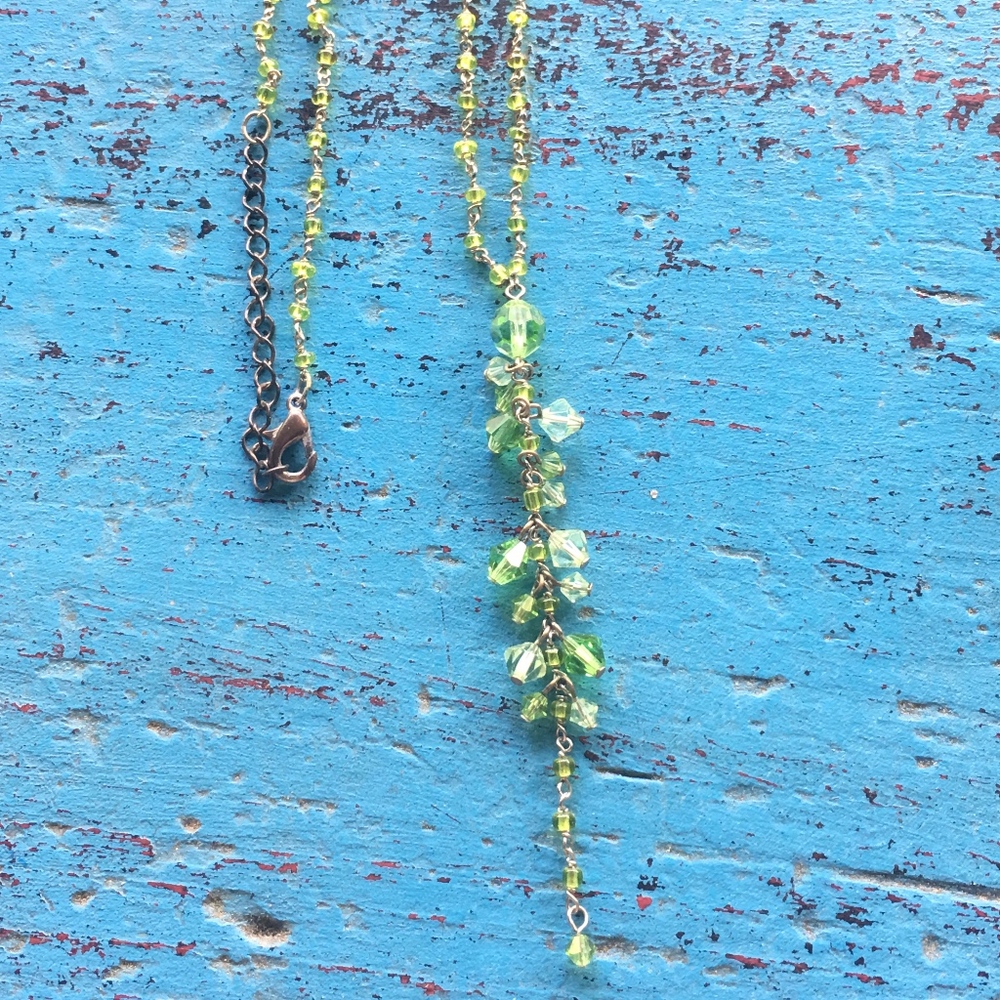 Green Glass Bead Necklace